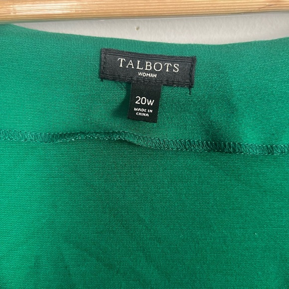 Talbots Kelly green faux wrap midi dress size 20W - Picture 2 of 6